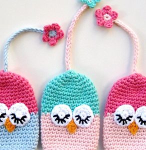 Cute Owl Crochet Keychain – Handmade Owl Bag Tag & Key Ring