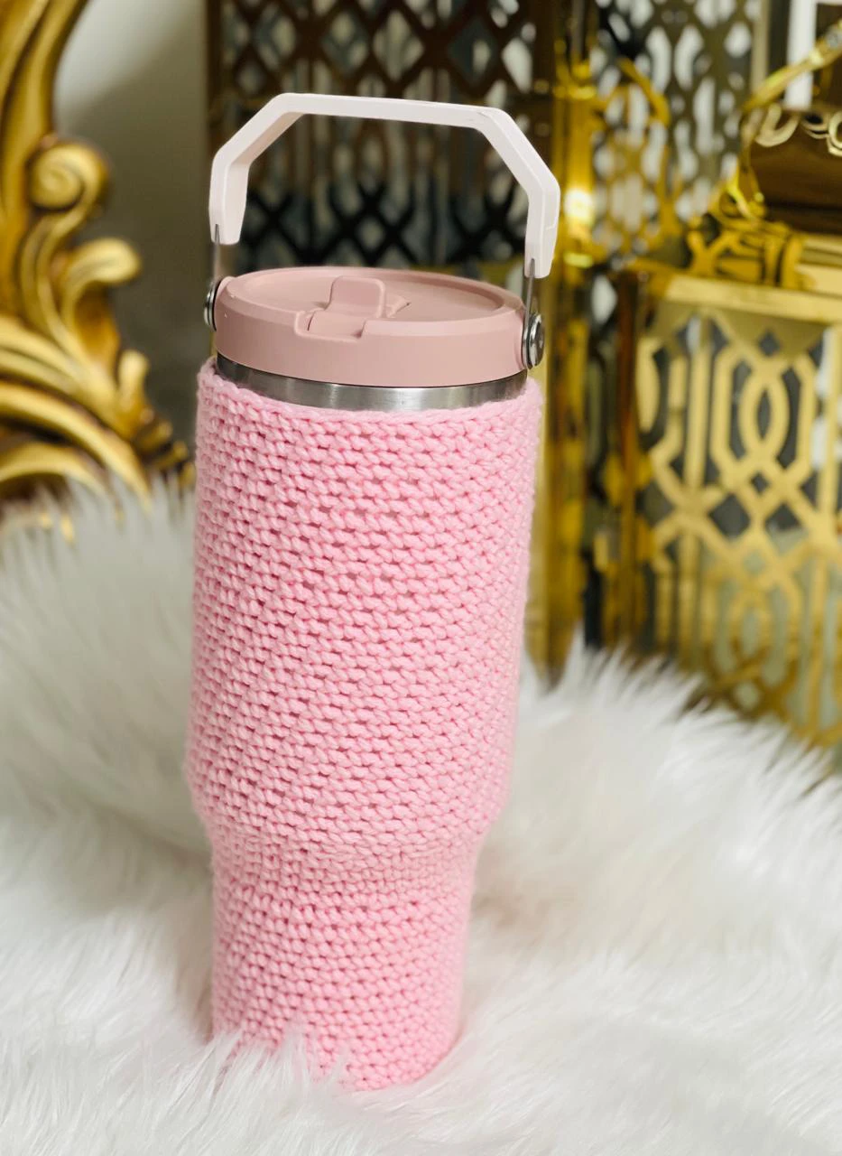 Handmade Crochet Stanley Cover – Cozy Tumbler Sleeve & Water Bottle Holder - Image 2