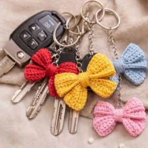Handmade Crochet Butterfly Keychain
