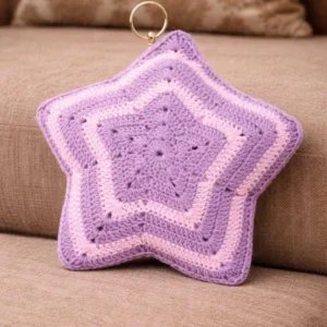 Star-Shaped Crochet Cushion