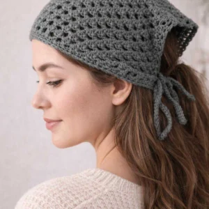 Crochet Tie-Back Bandana Headscarf